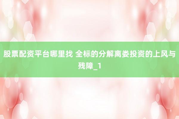 股票配资平台哪里找 全标的分解离娄投资的上风与残障_1