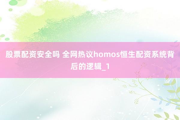 股票配资安全吗 全网热议homos恒生配资系统背后的逻辑_1
